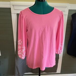 Talbot’s Pink Embroidered Women's Top Size PM